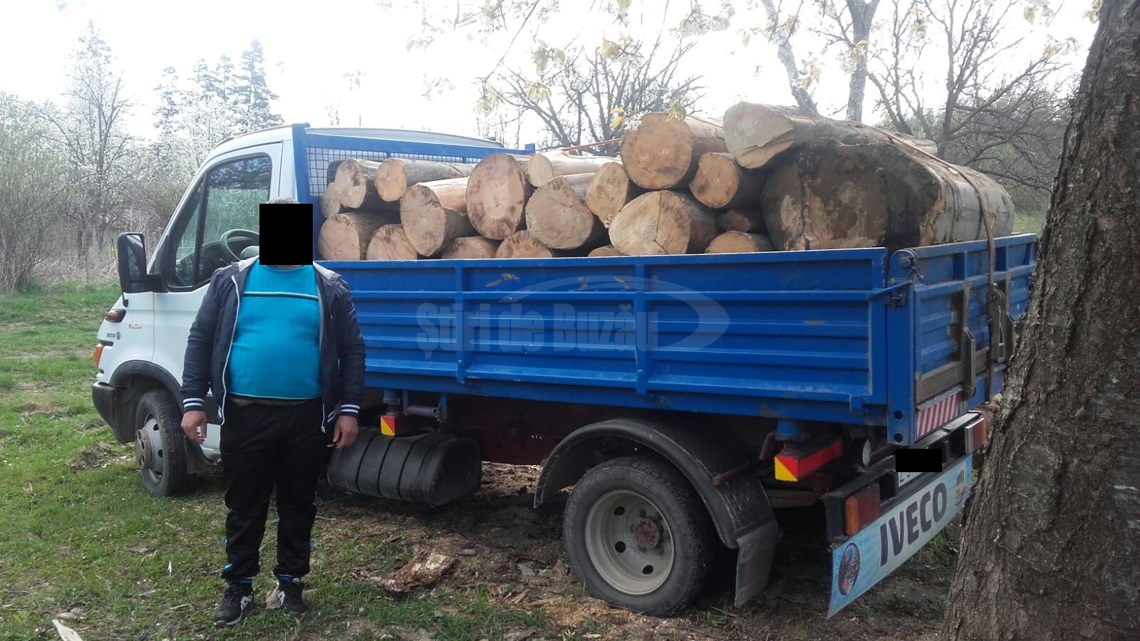 Jandarmii buzoieni au confiscat un vehicul folosit la transportul ilegal de lemne