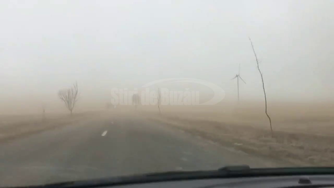 VIDEO Furtună de praf filmată pe DN 2C, între Slobozia şi Buzău