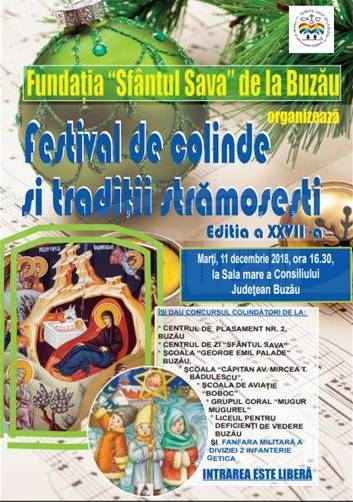 Concert de colinde, organizat de Fundația „Sfântul Sava”