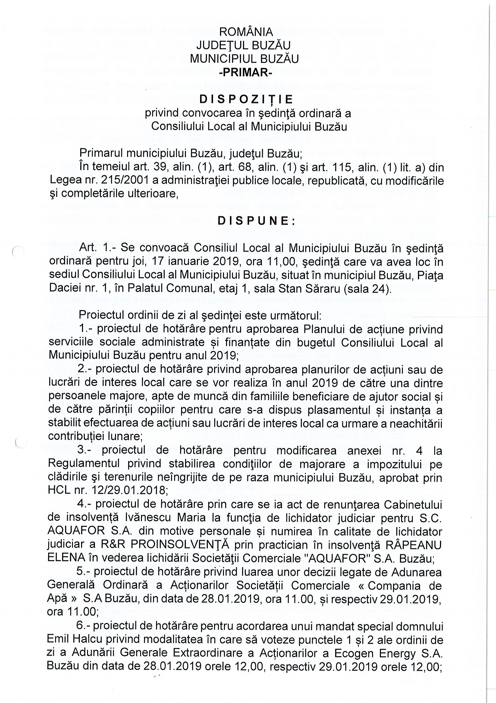 Dispoziție Ianuarie-1