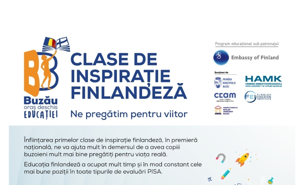 Program educațional sub patronajul Ambasadei Finlandei, la Buzău. Oportunități pentru 2000 de preșcolari și elevi de clasă pregătitoare, din 23 august