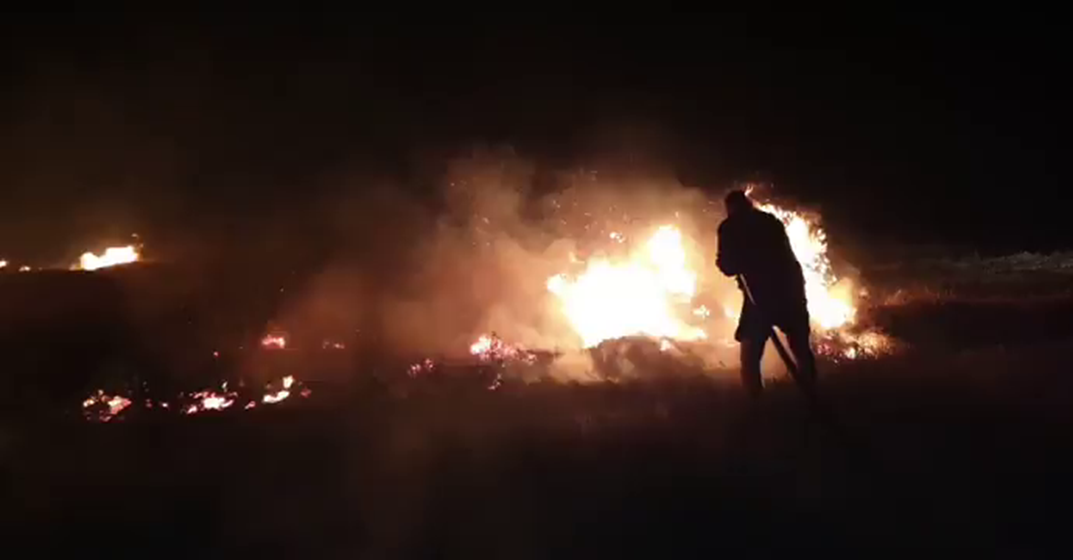 VIDEO A ars câmpul, la trei kilometri de satul Smeeni înspre Brădeanu