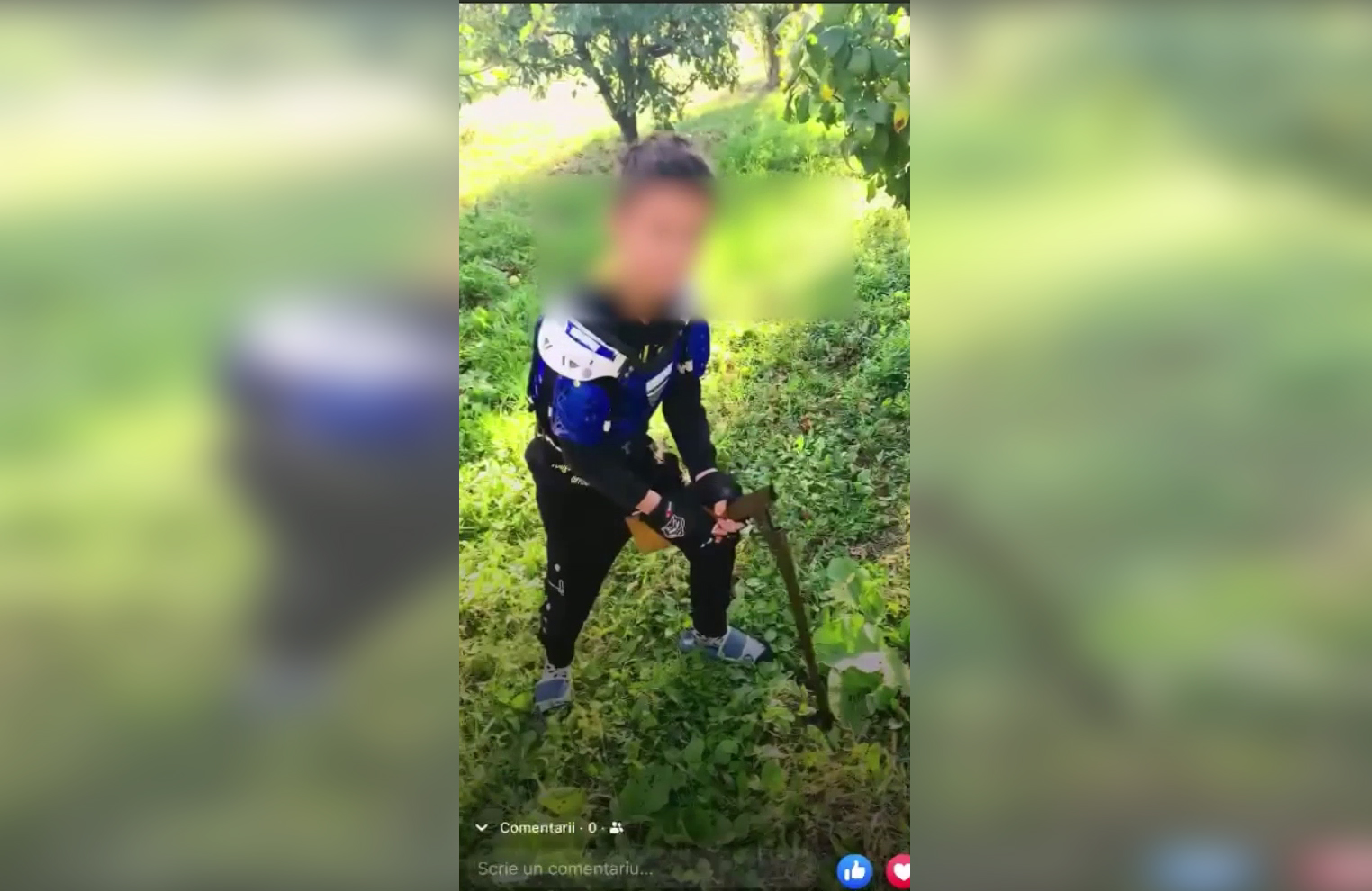 VIDEO După ce un copil s-a filmat cu o armă în mâini, bunicul lui s-a ales cu dosar penal pentru contrabandă cu arme