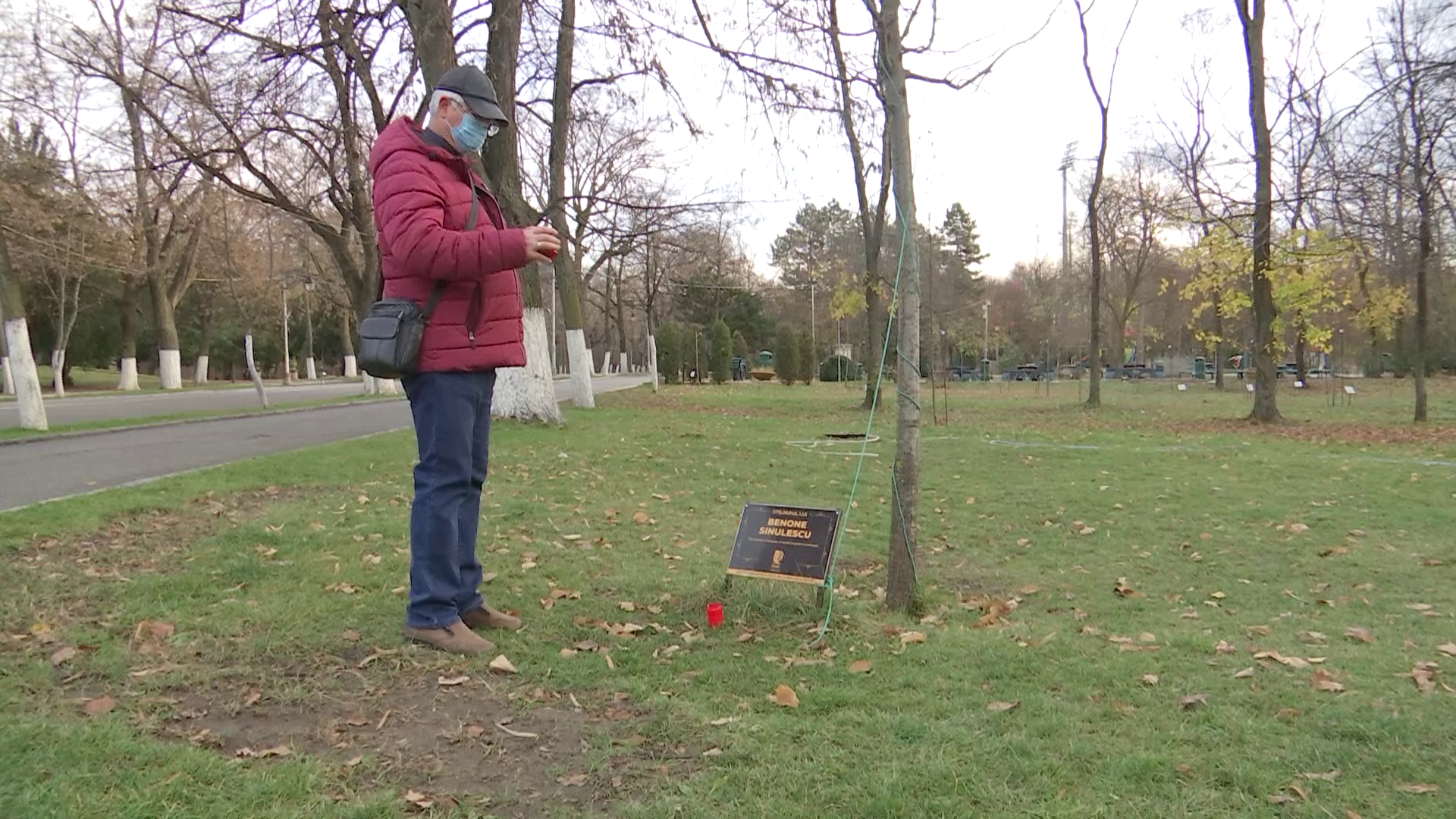 Buzoienii aprind candele la stejarul plantat de Benone Sinulescu în Parcul Crâng