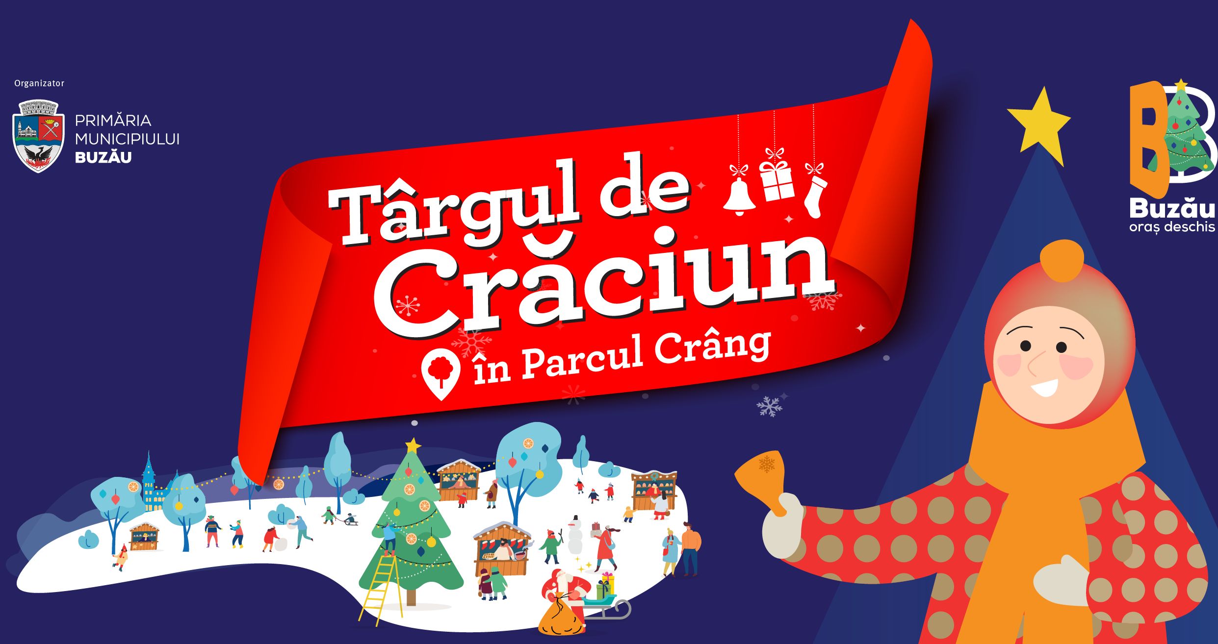Primăria Municipiului Buzău organizează Târgul de Crăciun în perioada 1 Decembrie – 7 ianuarie! 
