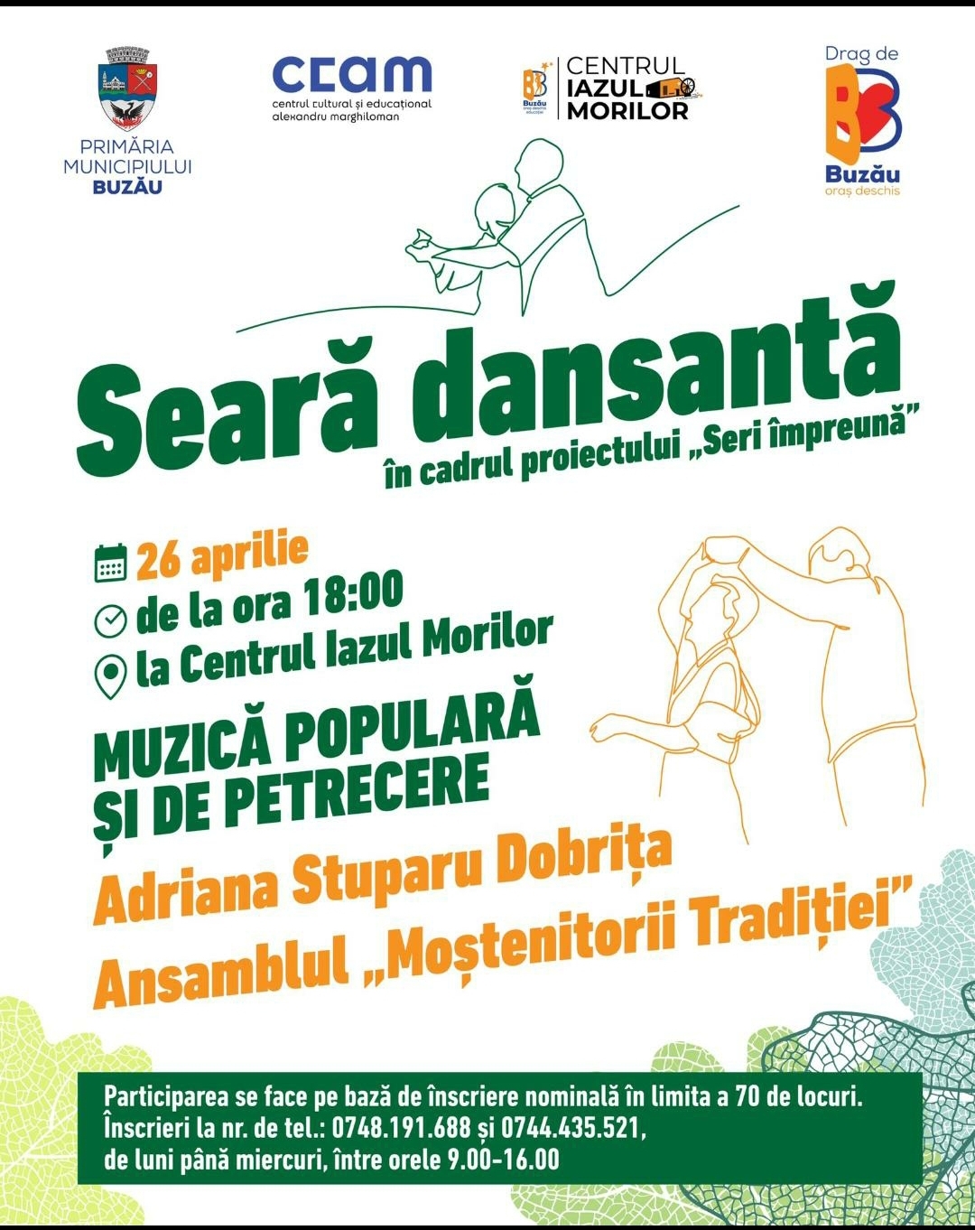Persoanele vârstnice din Buzău, așteptate să petreacă alături de solista Adriana Stuparu Dobrița și ansamblul „Moștenitorii Tradiției”