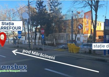 Trans Bus mută stația de autobuz “Carrefour” cu 20 m către podul de la Mărăcineni