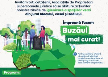 RER SUD și Primăria Buzău organizează “Curățenia de primăvară”.  Acțiunile de igienizare, programate între 18 martie și 3 mai 2024