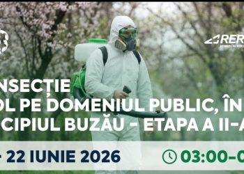Primăria Buzău organizează a doua etapă de dezinsecție la sol, în perioada 15-22 iunie 2026