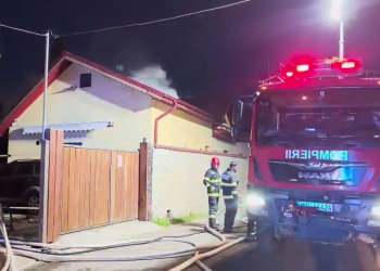 VIDEO Incendiu violent în municipiul Buzău. O casă de pe strada Orizont a ars în întregime
