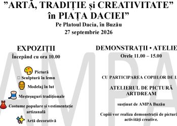 Primăria Buzău și Asociația Meșterilor Populari și Artiștilor organizează expoziția „Artă, Tradiție și Creativitate în Piața Dacia”