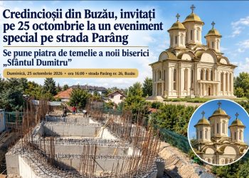 Credincioșii din Buzău, invitați pe 25 octombrie la un eveniment special pe strada Parâng. Se pune piatra de temelie a noii biserici „Sfântul Dumitru”